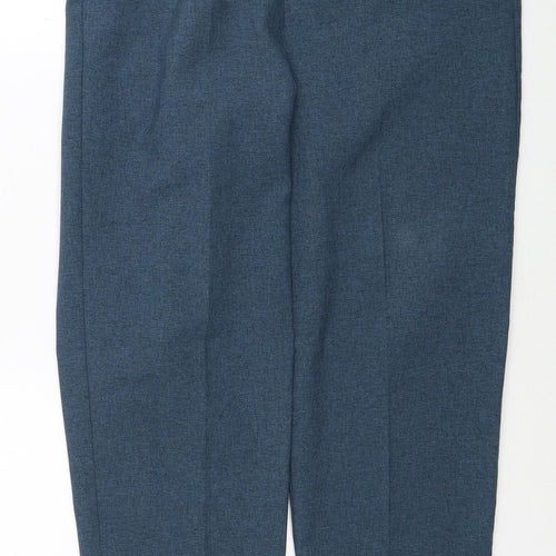 Classic Womens Blue Polyester Trousers Size 12 Regular