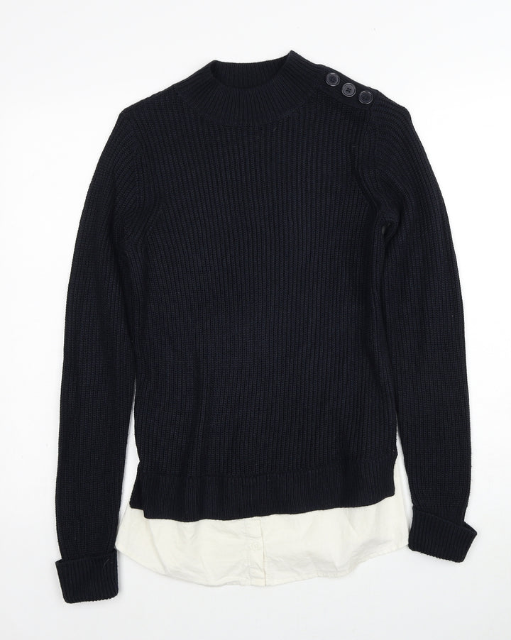 Dorothy Perkins Womens Black Mock Neck Acrylic Pullover Jumper Size 8
