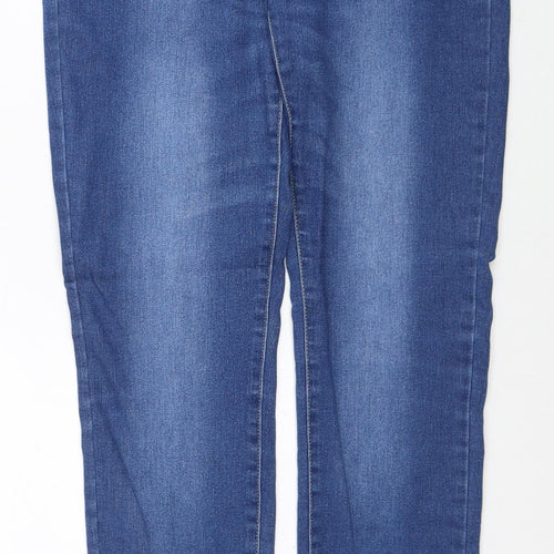 Denim & Co. Womens Blue Cotton Skinny Jeans Size 10 Regular Zip