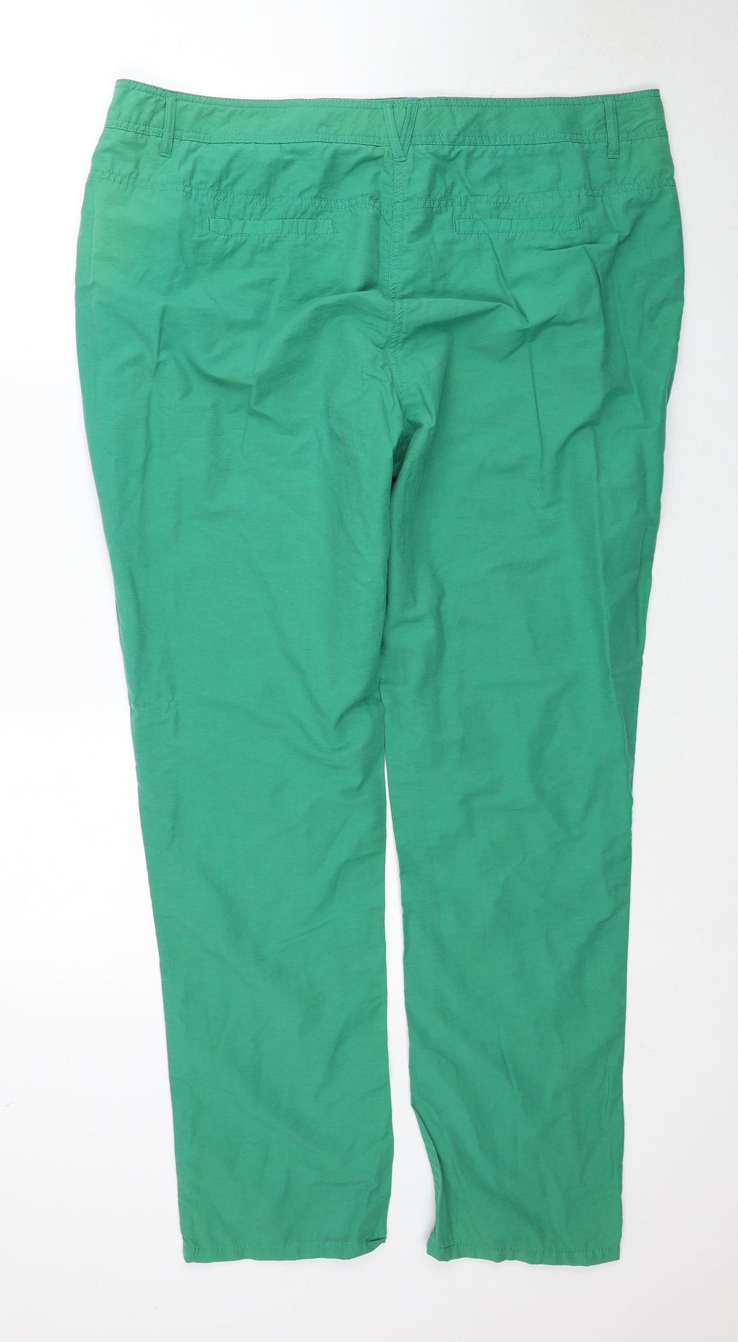 Dorothy Perkins Womens Green Camel Trousers Size 18 Regular Zip