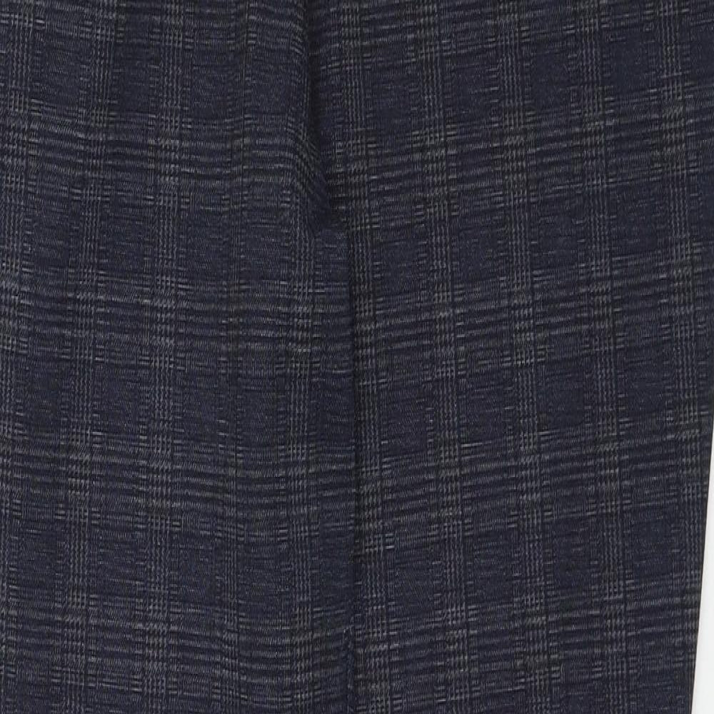 Debenhams Womens Blue Plaid Polyamide Trousers Size 14 Regular