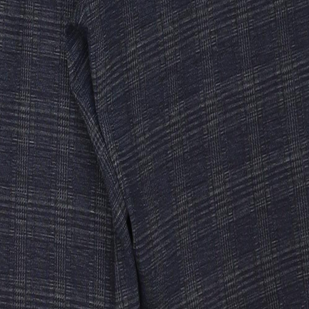 Debenhams Womens Blue Plaid Polyamide Trousers Size 14 Regular
