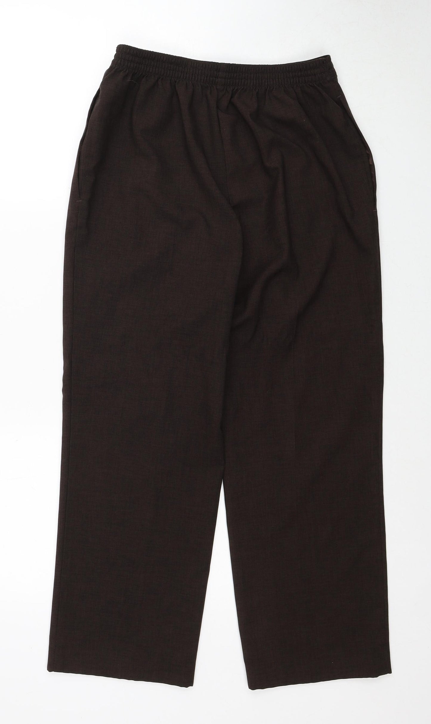 Marks and Spencer Womens Brown Polyester Trousers Size 10 Regular