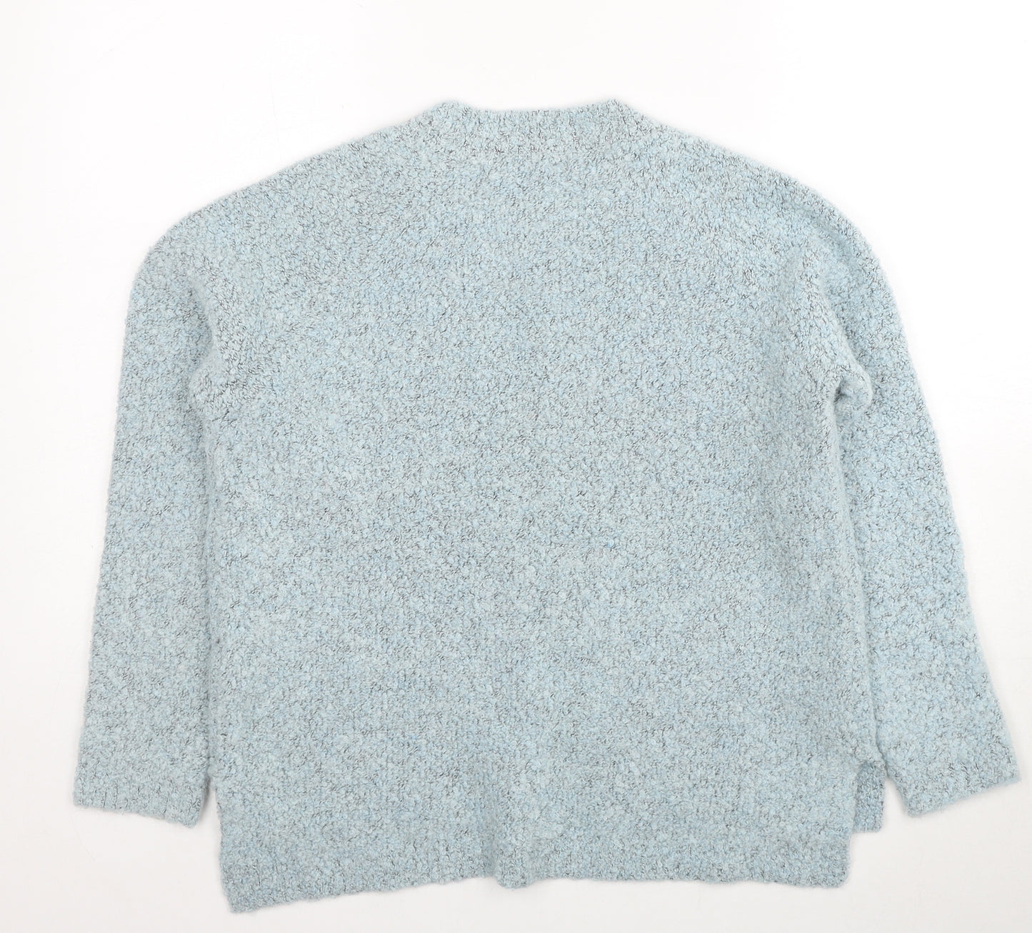 Marks and Spencer Womens Blue Round Neck Acrylic Pullover Jumper Size 14