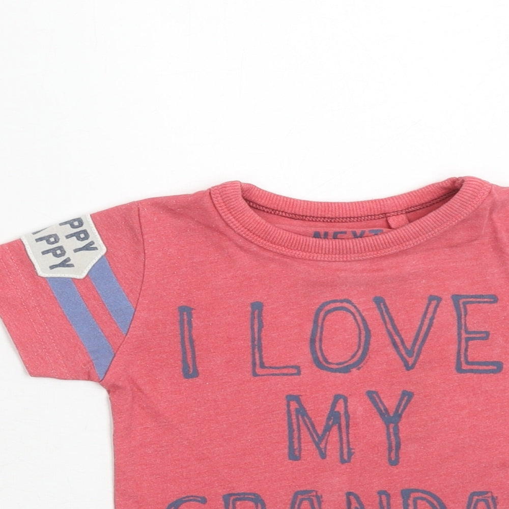 George Boys Red Cotton Basic T-Shirt Size 6-9 Months Round Neck Pullover - I Love My Grandad So Much