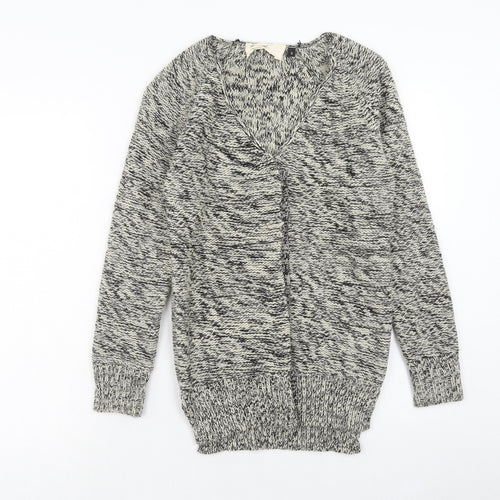 Classic Wear Womens Grey V-Neck Acrylic Cardigan Jumper Size S