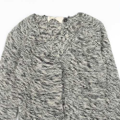 Classic Wear Womens Grey V-Neck Acrylic Cardigan Jumper Size S