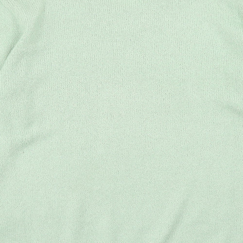 Elizabeth Scott Mens Green V-Neck Acrylic Pullover Jumper Size M Long Sleeve