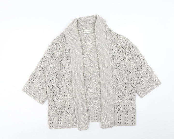 Marks and Spencer Womens Beige V-Neck Acrylic Cardigan Jumper Size S