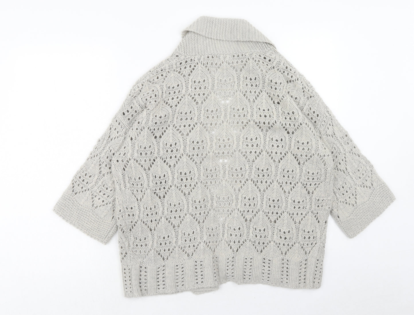Marks and Spencer Womens Beige V-Neck Acrylic Cardigan Jumper Size S
