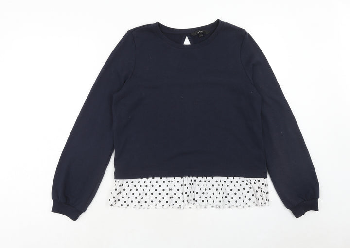 VERO MODA Womens Blue Polyester Pullover Sweatshirt Size S Pullover