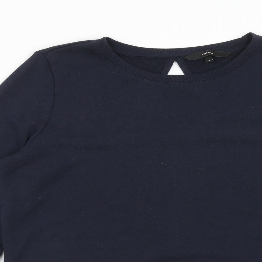 VERO MODA Womens Blue Polyester Pullover Sweatshirt Size S Pullover
