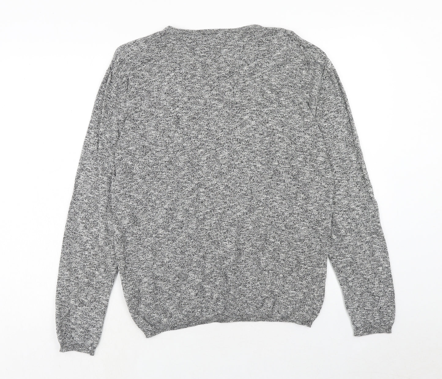 Very Mens Grey Round Neck Cotton Pullover Jumper Size M Long Sleeve