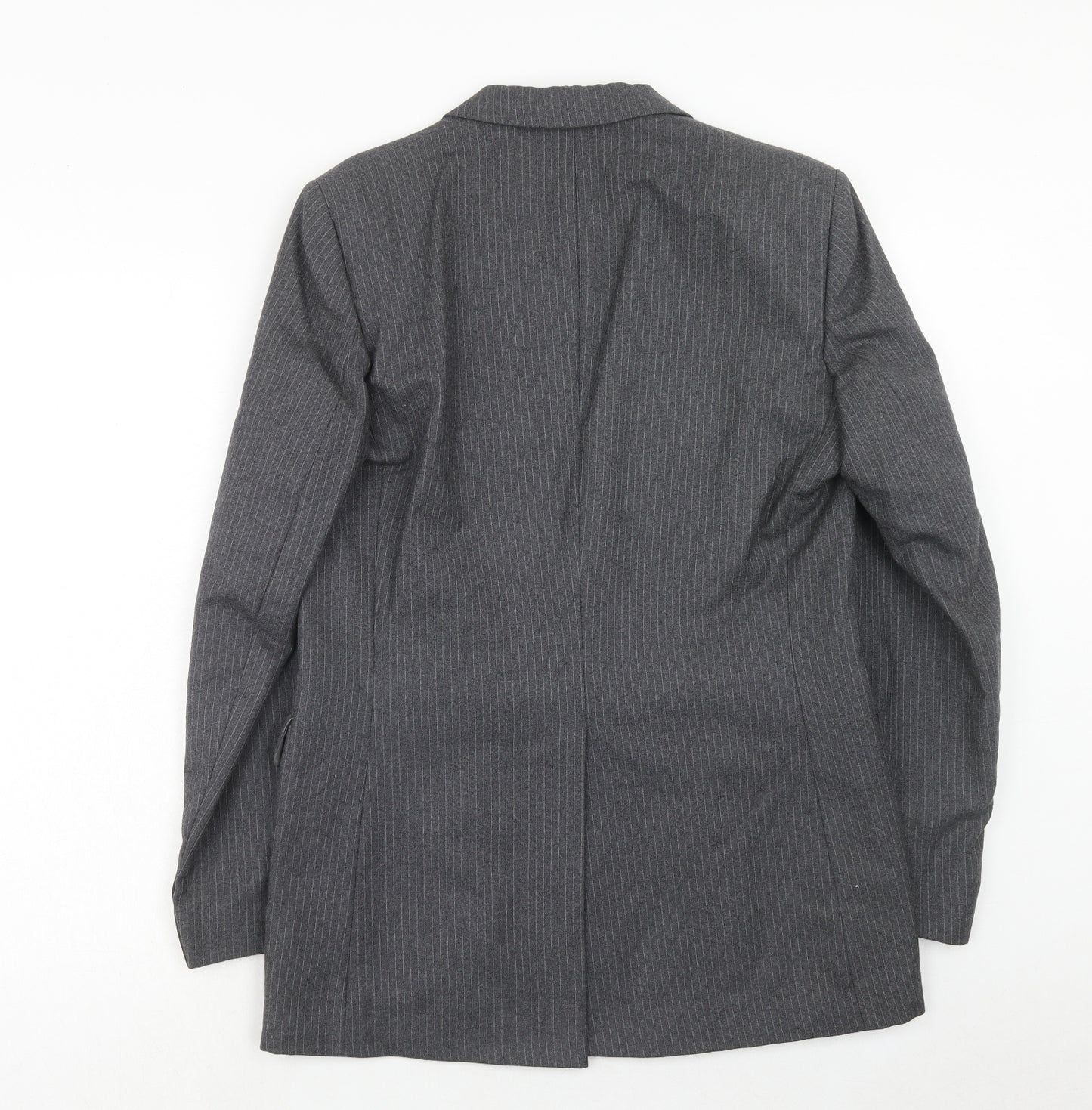 Peter Brown Mens Grey Striped Wool Jacket Suit Jacket Size 36 Regular