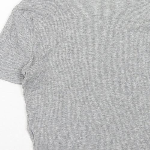 NEXT Girls Grey Cotton Basic T-Shirt Size 14-15 Years Round Neck Pullover