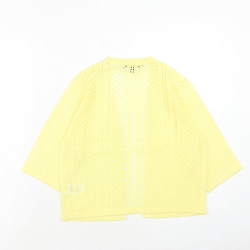 Peacocks Womens Yellow V-Neck Acrylic Cardigan Jumper Size 10
