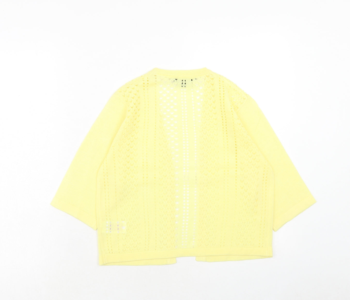 Peacocks Womens Yellow V-Neck Acrylic Cardigan Jumper Size 10