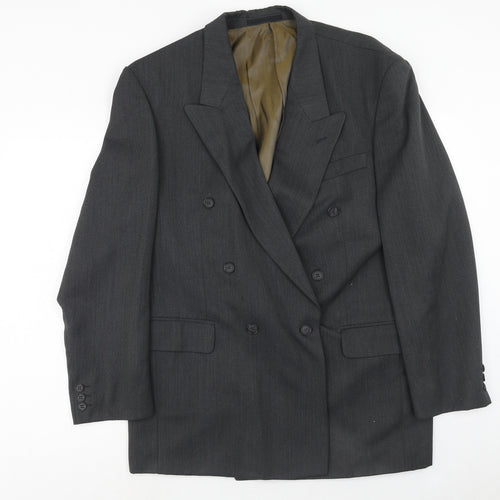 Preworn Mens Grey Polyester Jacket Suit Jacket Size 40 Regular