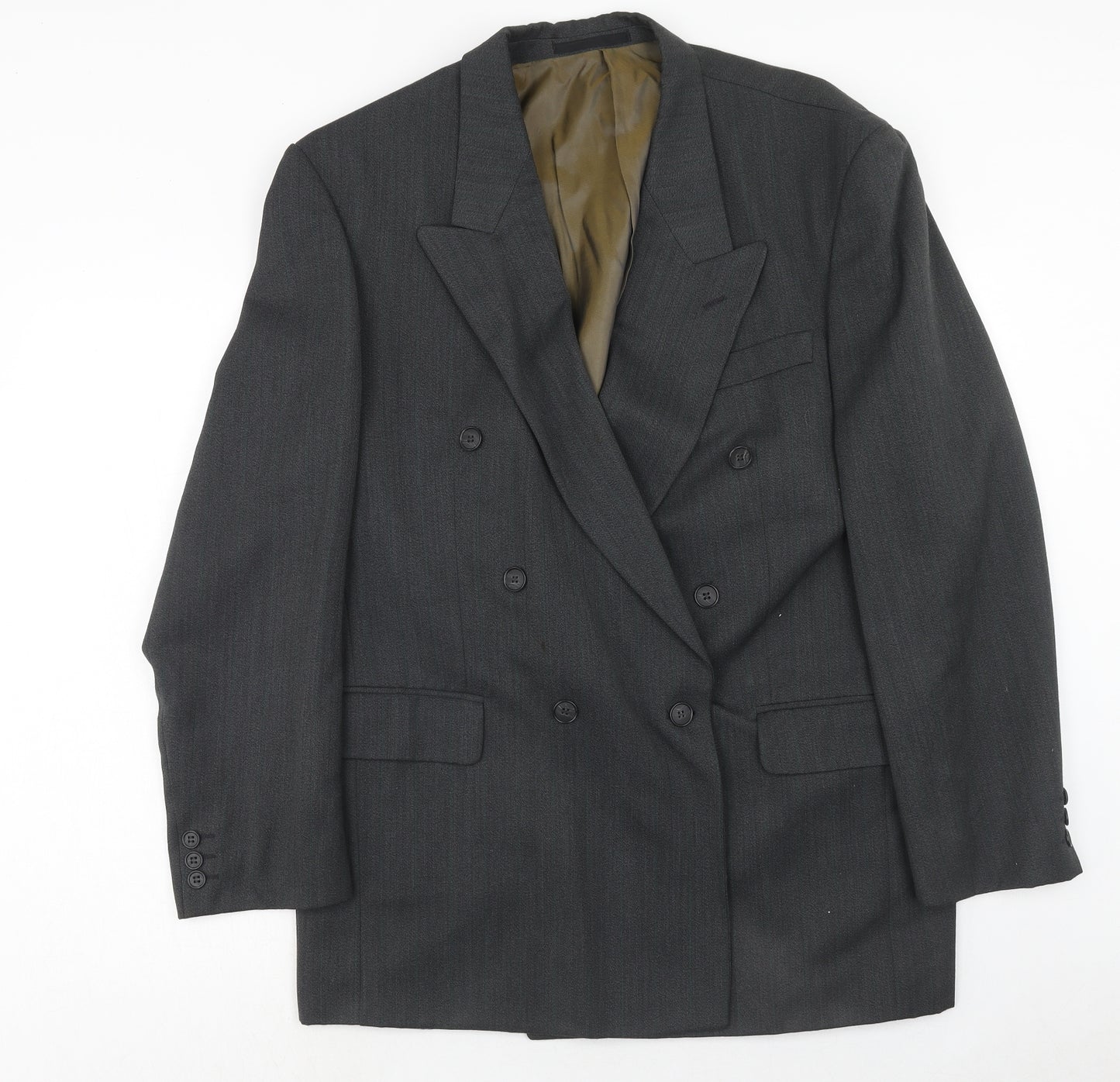 Preworn Mens Grey Polyester Jacket Suit Jacket Size 40 Regular