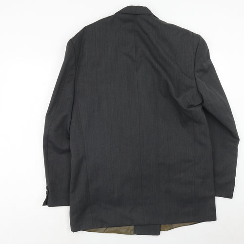 Preworn Mens Grey Polyester Jacket Suit Jacket Size 40 Regular