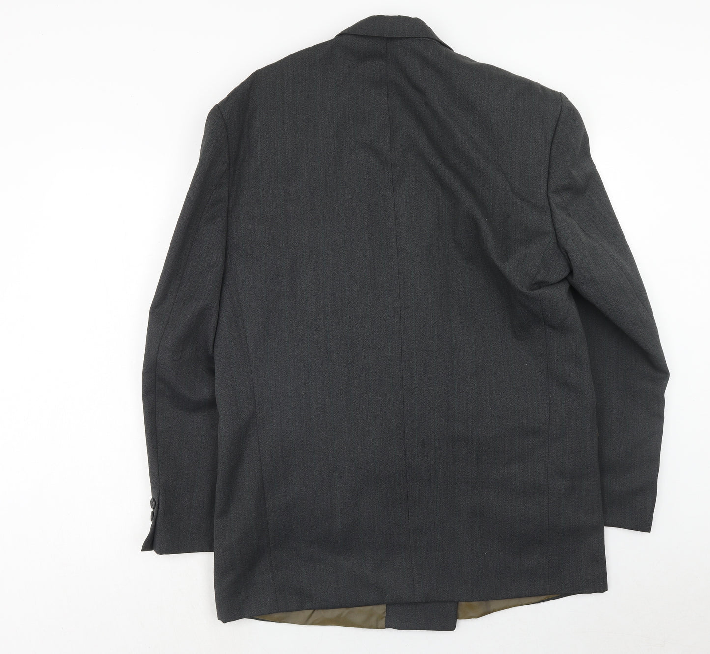 Preworn Mens Grey Polyester Jacket Suit Jacket Size 40 Regular