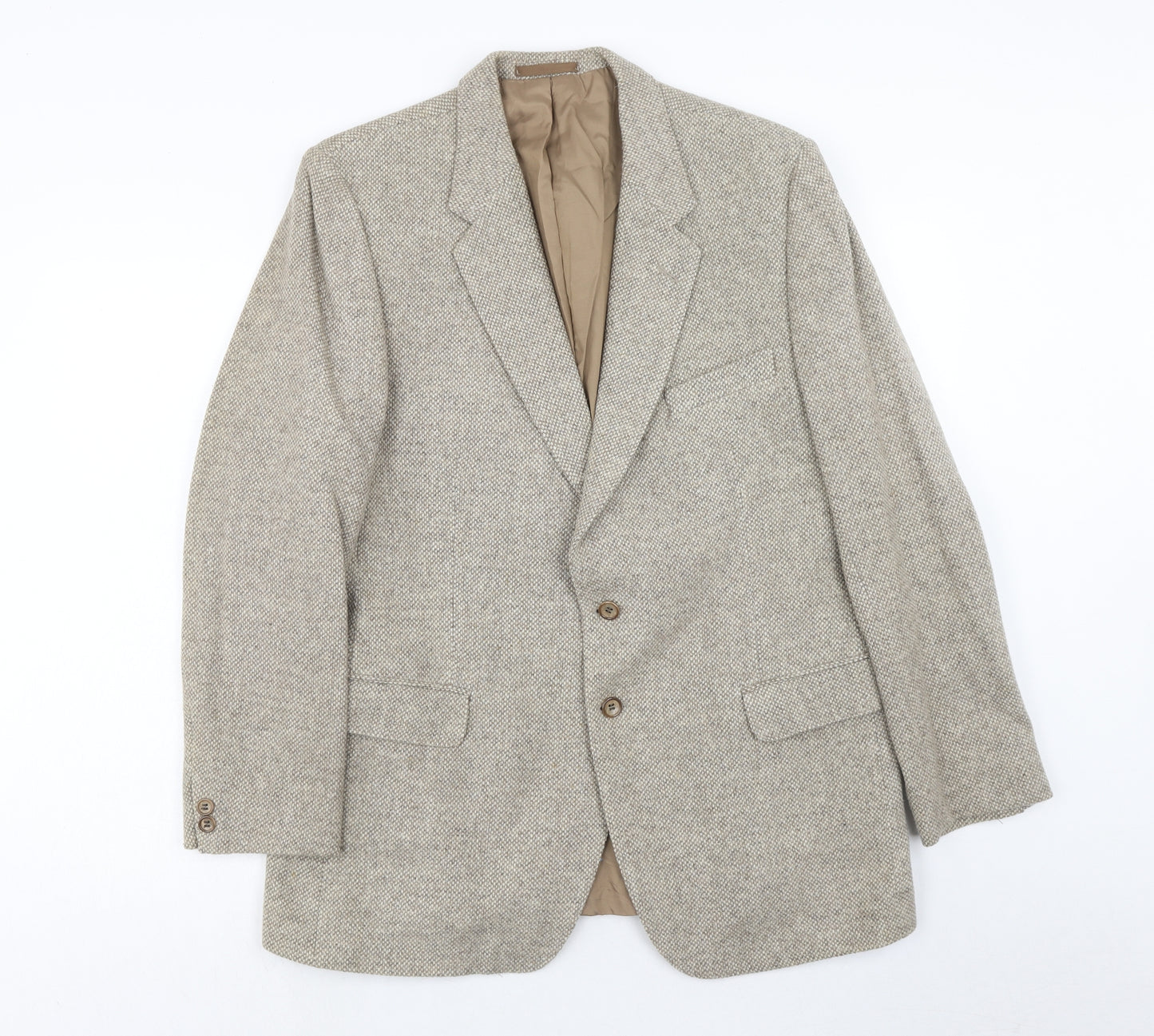 Marks and Spencer Mens Beige Wool Jacket Blazer Size 42 Regular