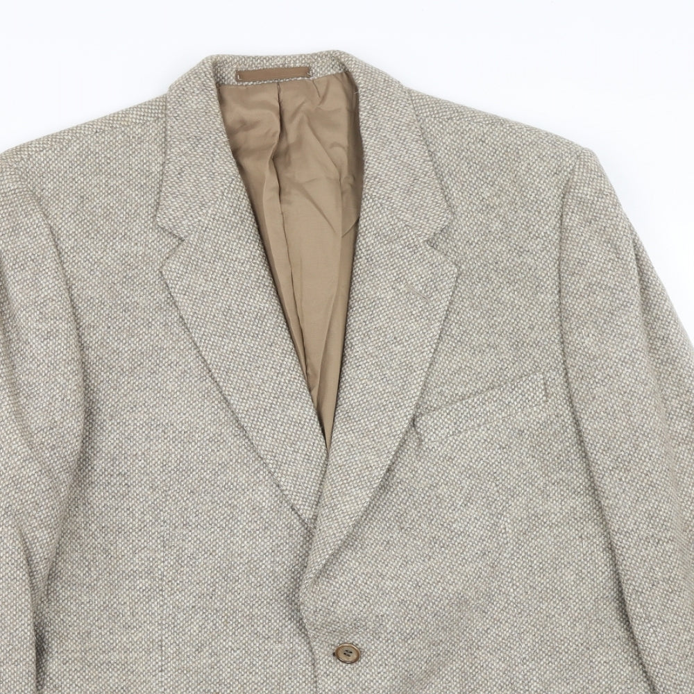 Marks and Spencer Mens Beige Wool Jacket Blazer Size 42 Regular