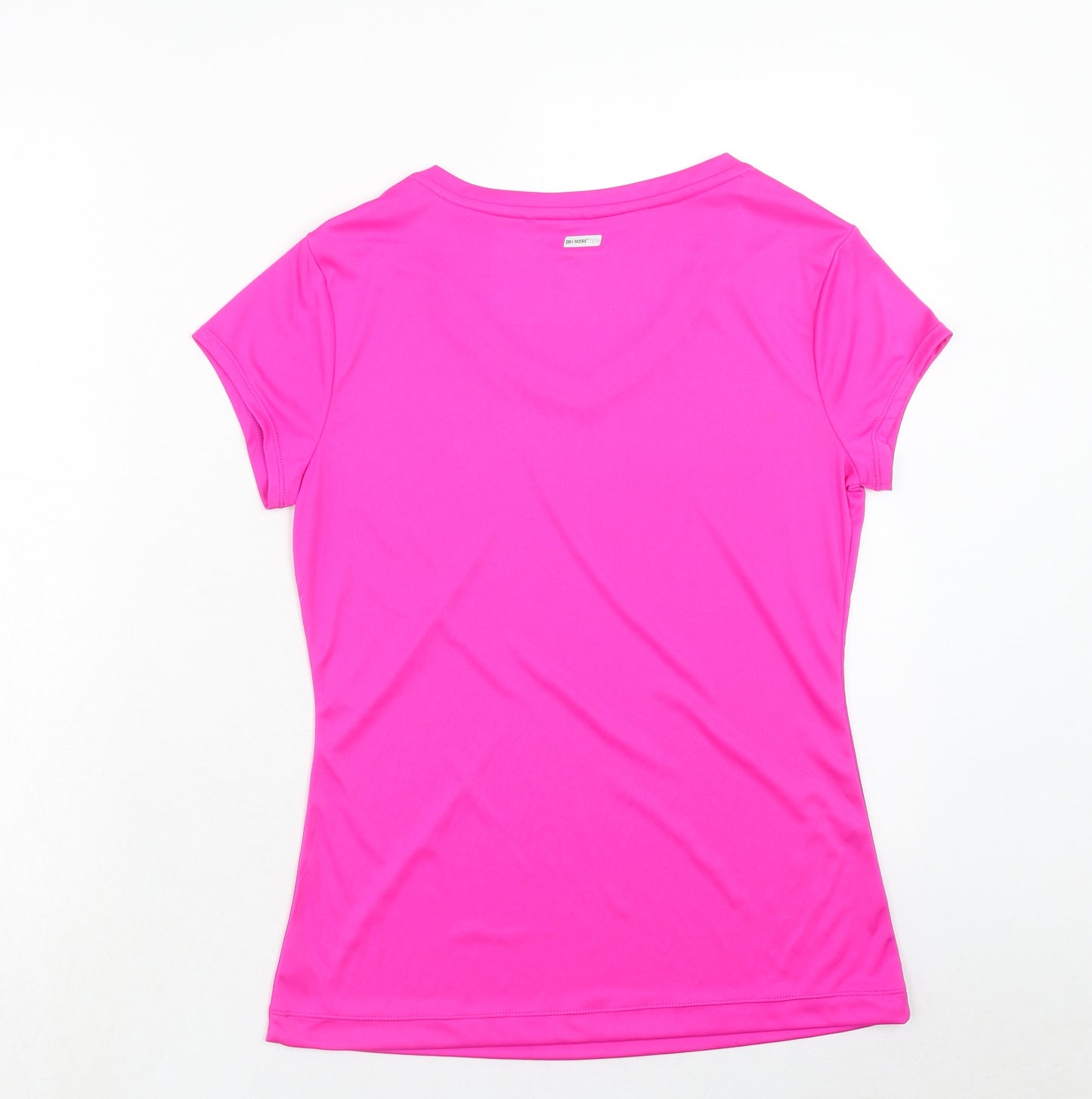 Atheletic Works Womens Pink Polyester Basic T-Shirt Size S V-Neck Pullover