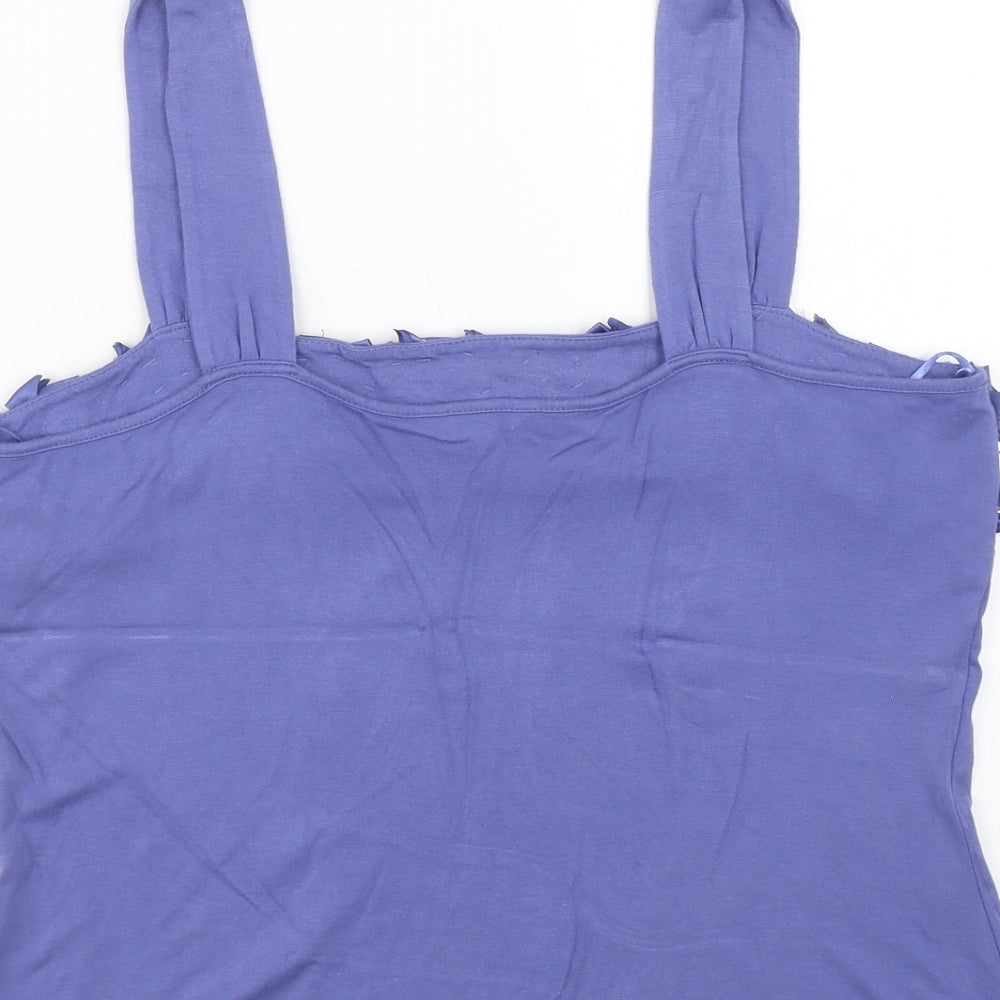 M&Co Womens Purple Viscose Basic Tank Size 14 Square Neck