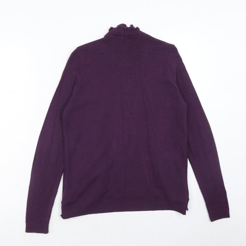 Just Elegance Womens Purple V-Neck Acrylic Cardigan Jumper Size S - Size S/M