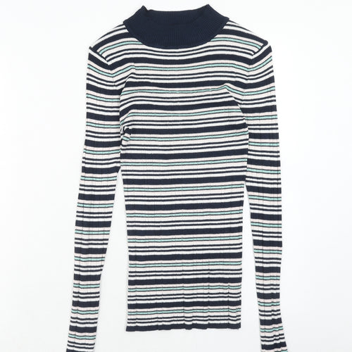 Atmosphere Womens Multicoloured Round Neck Striped Viscose Pullover Jumper Size 12