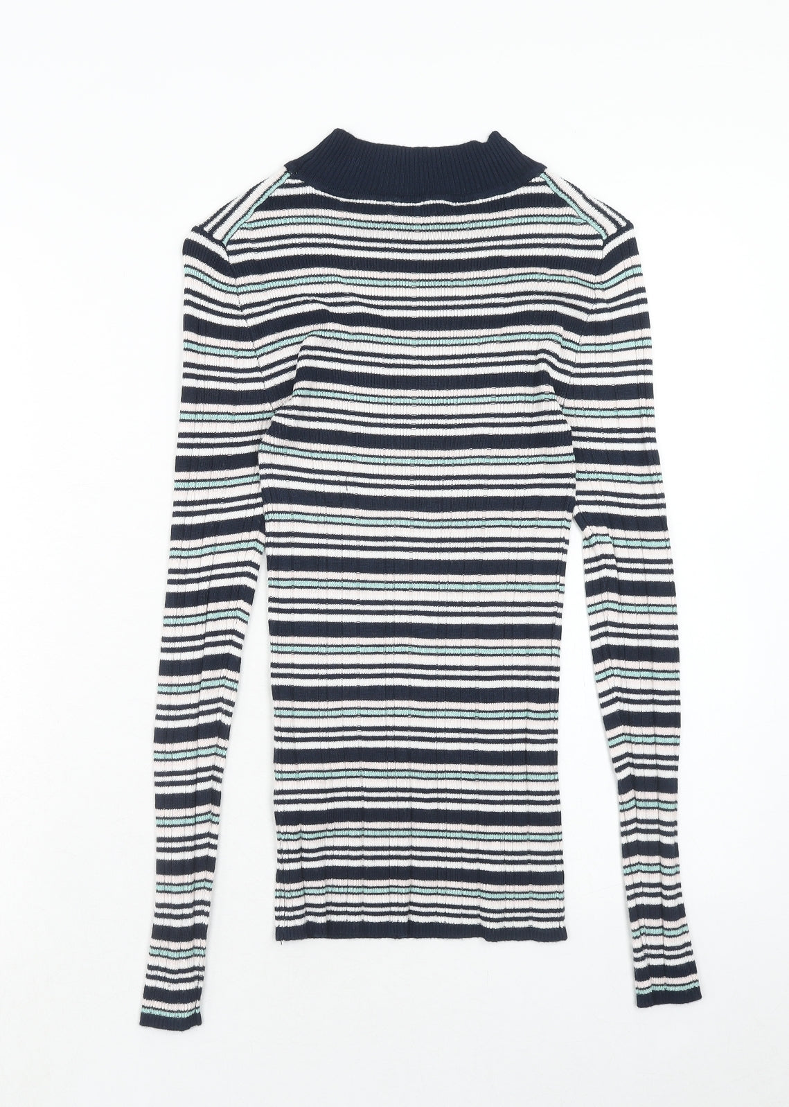 Atmosphere Womens Multicoloured Round Neck Striped Viscose Pullover Jumper Size 12