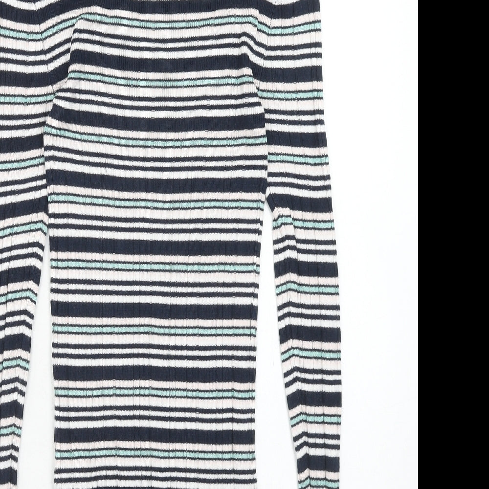 Atmosphere Womens Multicoloured Round Neck Striped Viscose Pullover Jumper Size 12