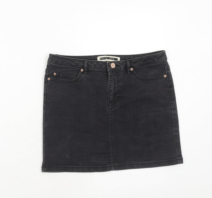 Noisy may Womens Blue Cotton A-Line Skirt Size 28 in Zip
