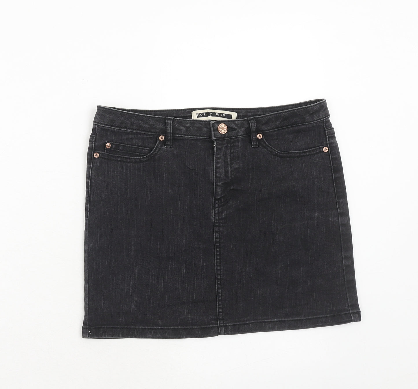 Noisy may Womens Blue Cotton A-Line Skirt Size 28 in Zip