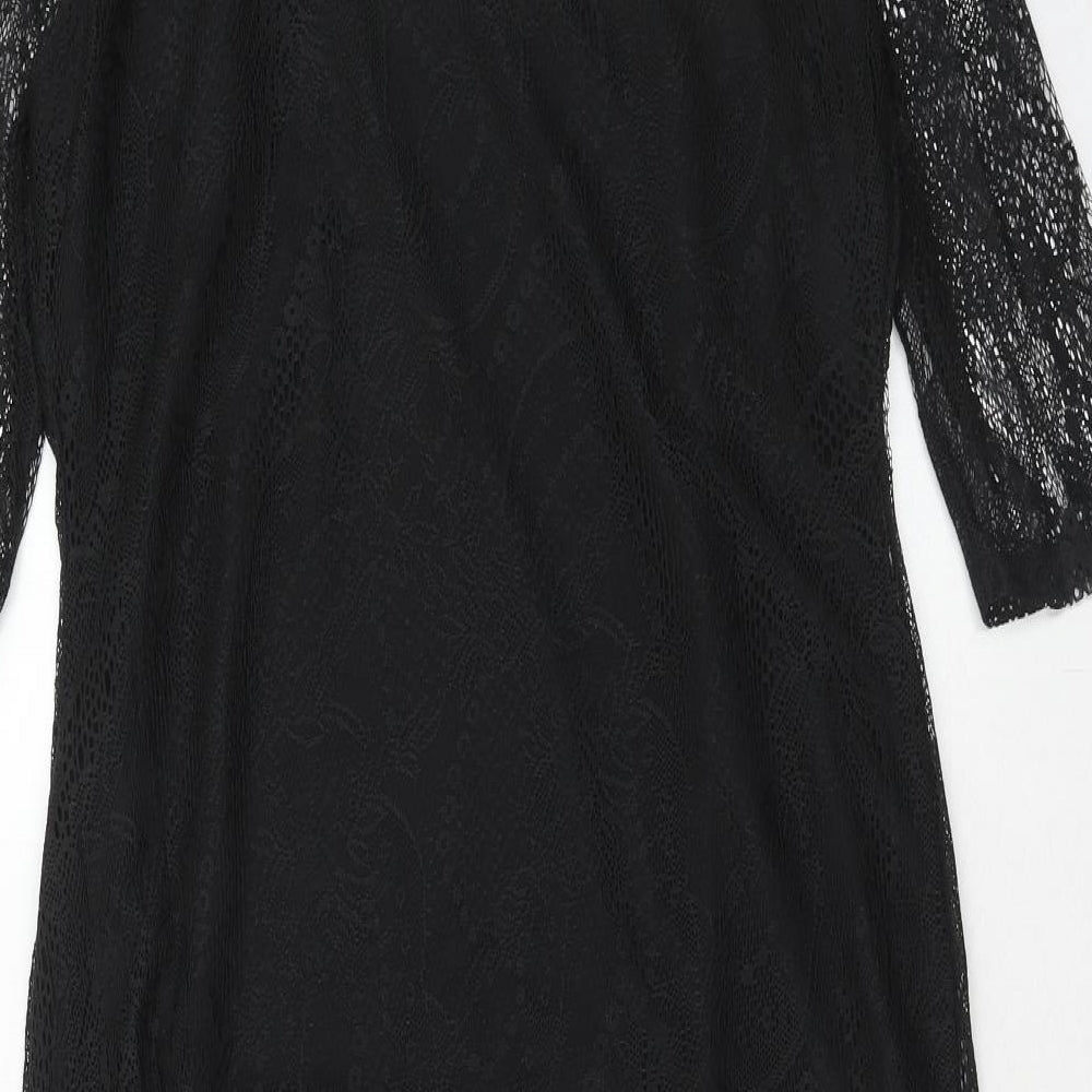 George Womens Black Polyester A-Line Size 12 Round Neck Pullover