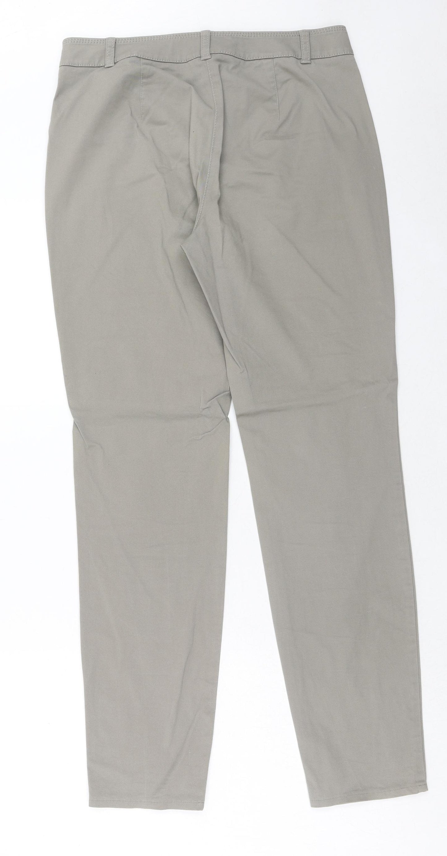 Gerry Weber Womens Beige Cotton Trousers Size 10 Regular Zip
