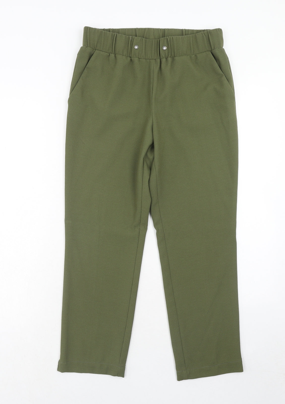 TU Womens Green Polyester Trousers Size 10 Regular