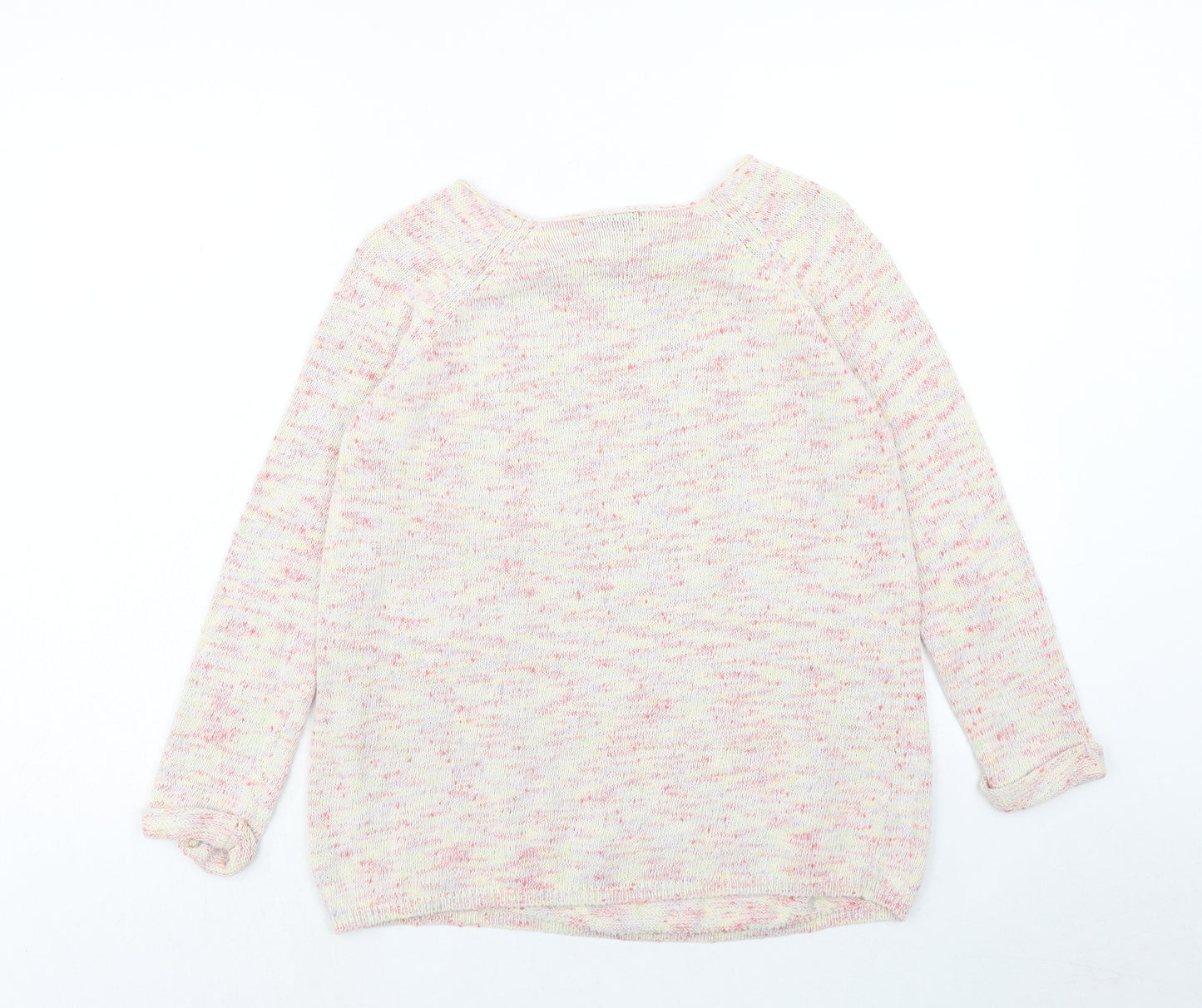 Topshop Womens Pink Round Neck Cotton Pullover Jumper Size 6