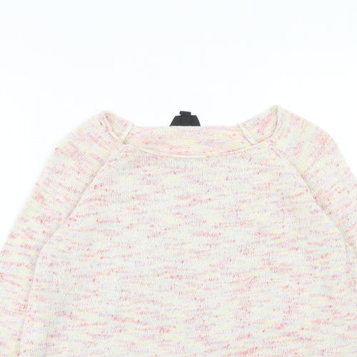 Topshop Womens Pink Round Neck Cotton Pullover Jumper Size 6