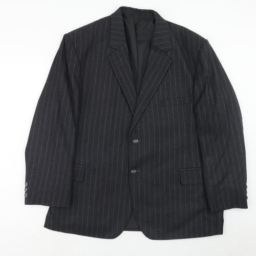 stagewear Mens Grey Striped Polyester Jacket Blazer Size 46 Regular