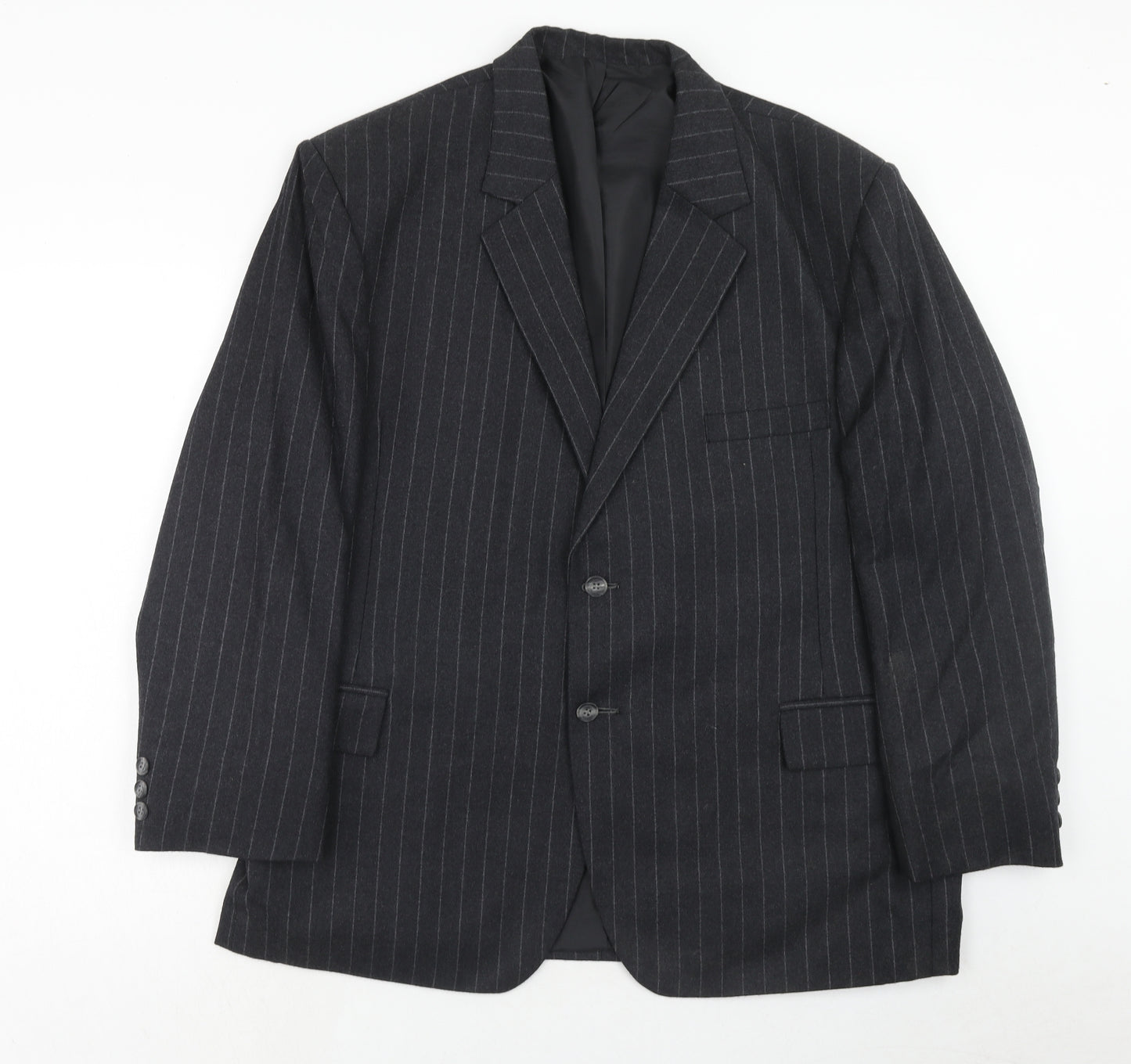 stagewear Mens Grey Striped Polyester Jacket Blazer Size 46 Regular