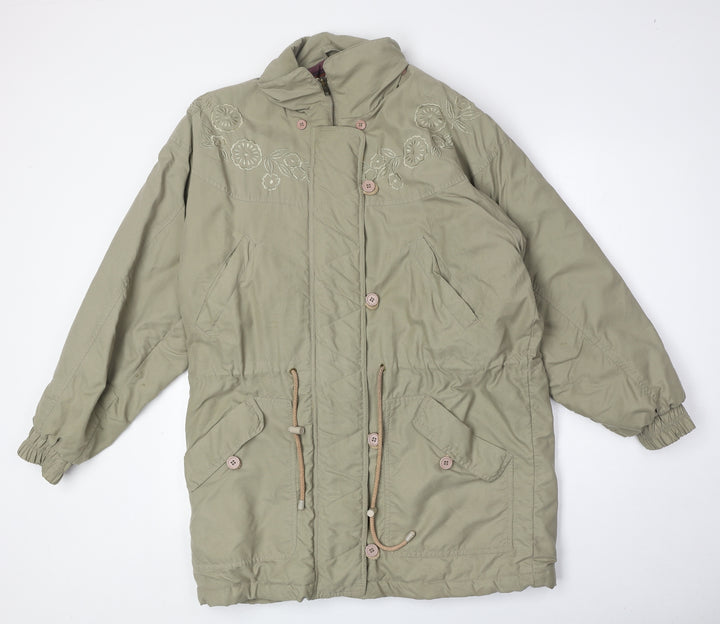 C&A Womens Beige Parka Coat Size 10 Zip