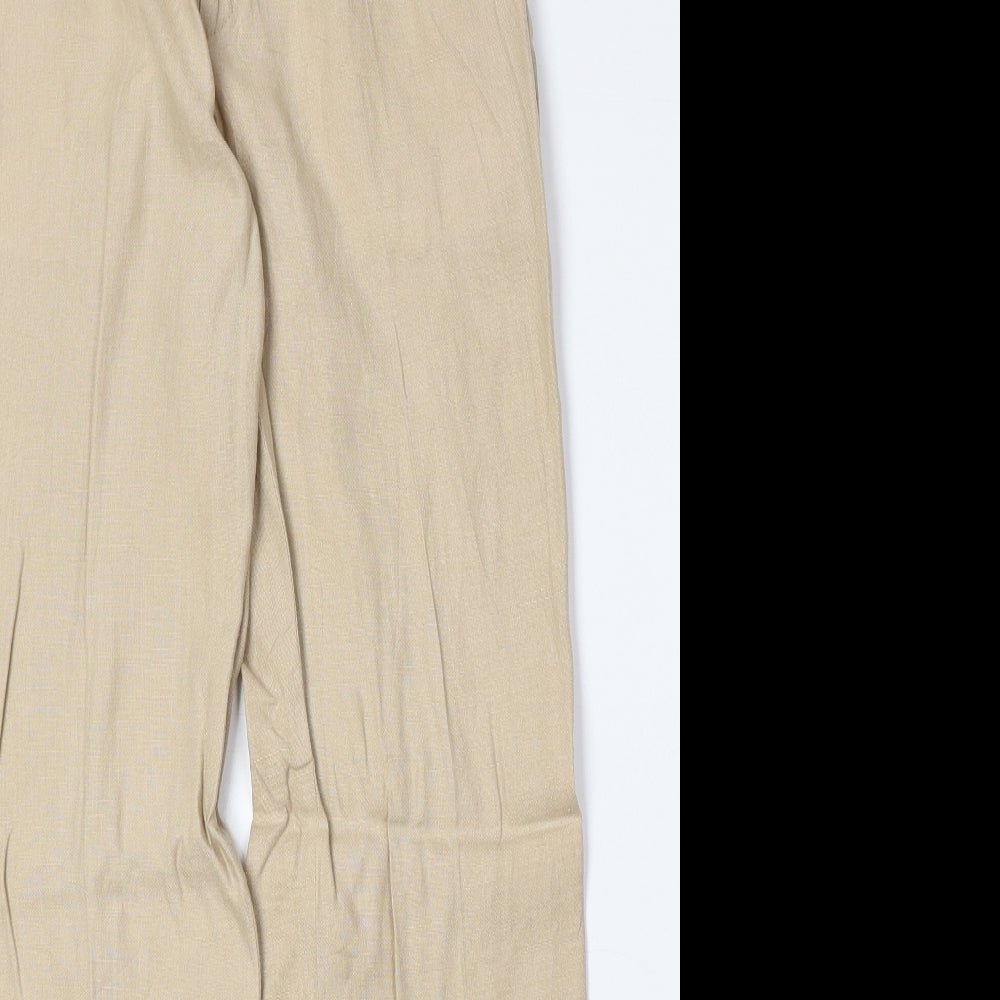 Zona Mens Beige Linen Trousers Size 30 in Regular Zip