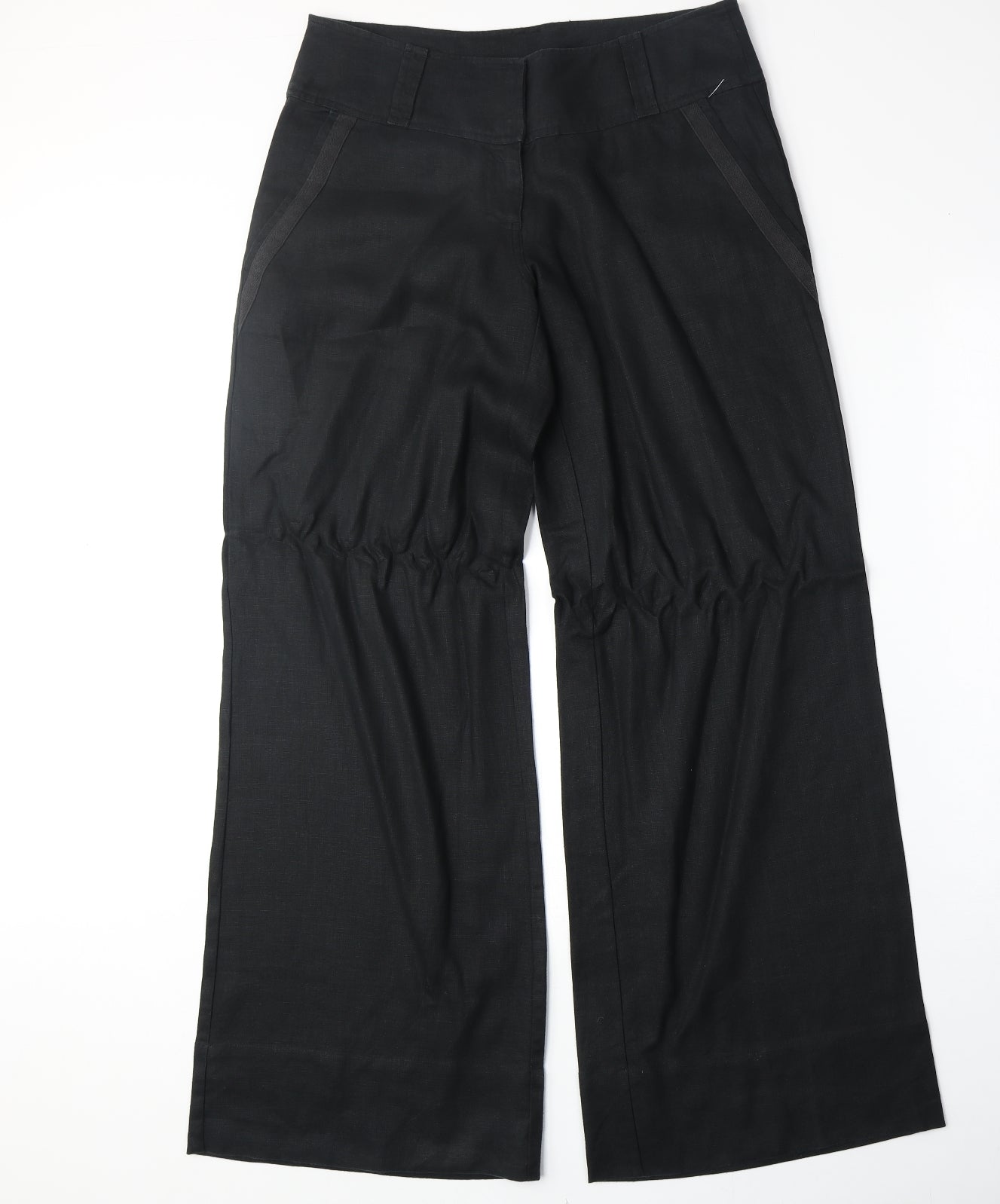 Full Circle Womens Black Linen Trousers Size 28 in Regular Zip