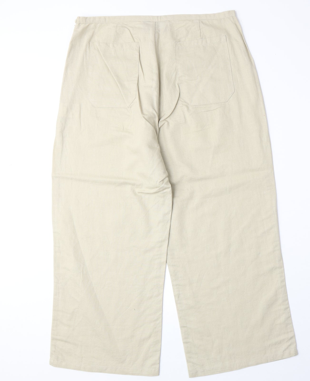 Animal Womens Beige Linen Trousers Size M Regular Zip