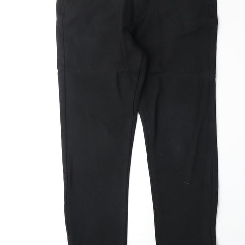 Zara Womens Black Cotton Straight Jeans Size 32 in Regular Zip