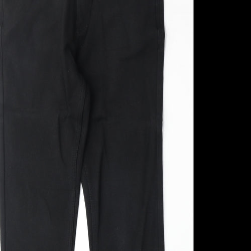 Zara Womens Black Cotton Straight Jeans Size 32 in Regular Zip