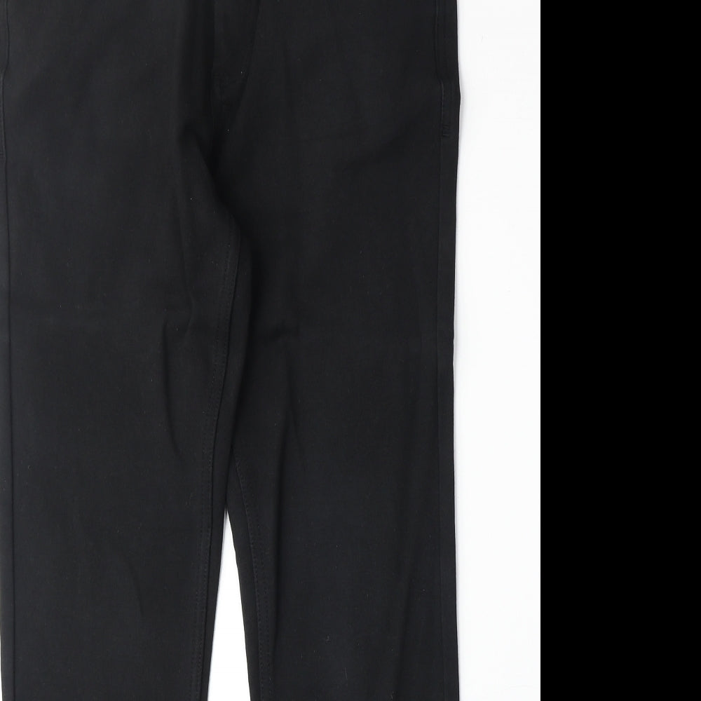 Zara Womens Black Cotton Straight Jeans Size 32 in Regular Zip