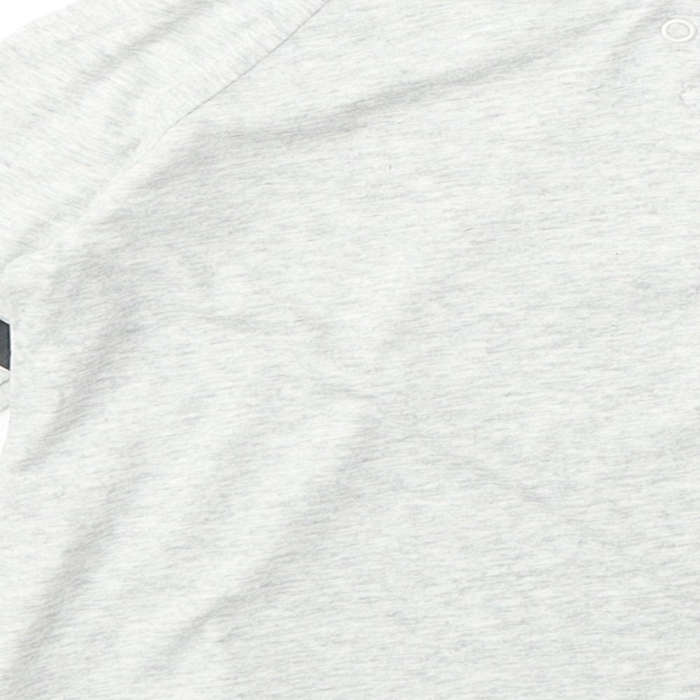 H&M Boys Grey Cotton Basic T-Shirt Size 9-12 Months Round Neck Snap - Mickey Mouse